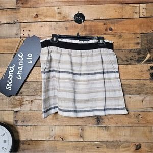 Loft women's causal stripped linen skirt size M